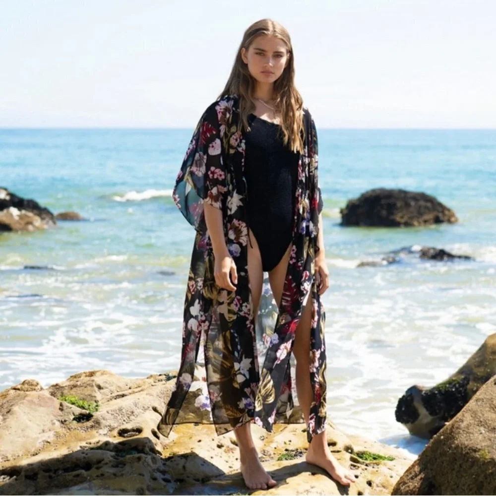 Walter Baker Tulum Caftan in Tropical Print NWT